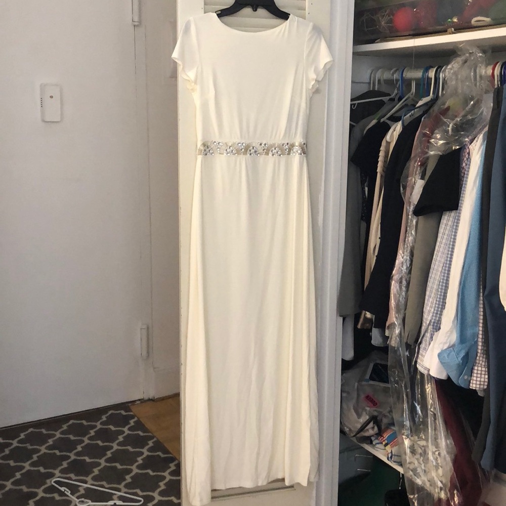 NWT Embellished Bridal White Dress Marina Size 4-6
